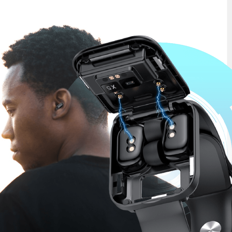 Reloj Inteligente 2 en 1 con Auriculares Inalámbricos X5